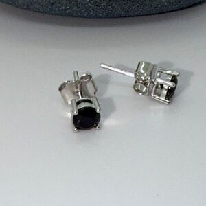 Silver and Black Stud Earrings